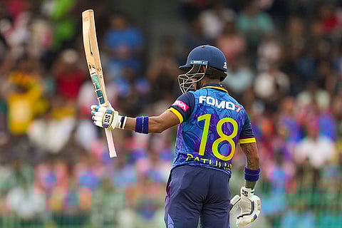 Pathum Nissanka celebrates his half century